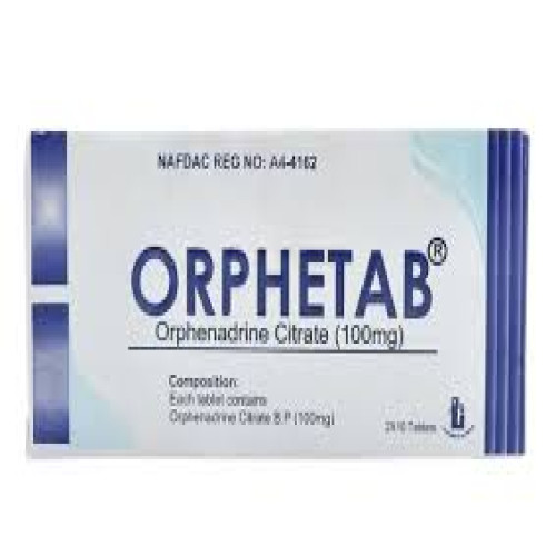 Orphetab Tablet x100 Orphenadrine 100mg